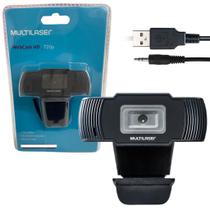 Webcam Hd 720p 30 Fps Usb Preta C/ Microfone Integrado Ac339 Multilaser