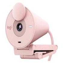 Webcam Logitech Brio 300 Full HD, 1080p, 30 FPS, USB-C, Microfone Integrado, Rosa - 960-001446