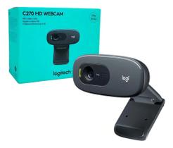 Webcam Logitech C270, Resolução Hd 720p/30fps, Microfone Cor