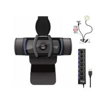 Webcam Logitech C920S Pro HD com Anel de Luz e Hub USB Webcam Logitech C920S Pro HD com Anel de Luz e Hub USB