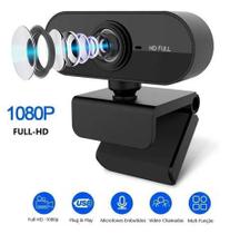 Webcam Microfone Full Hd 1080p Câmera Computador Plug & Play Microfone Embutido USB
