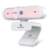 Webcam NexiGo N660P 1080P 60FPS com controle de software rosa