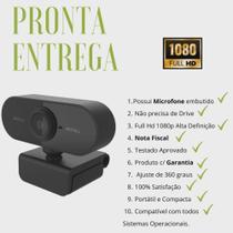 Webcam Para Pc Notebook Tv Jogos Celular Full Hd E Microfone