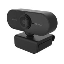 Webcam Preta Full Hd 1080P Usb Com Microfone 360 Graus