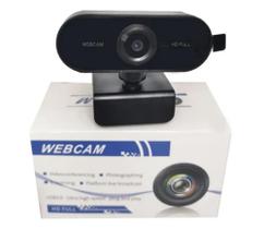 Webcam Preta Full Hd 1080p Usb Gira 360 Com Microfone