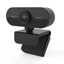 Webcam Preta Full Hd 1080p Usb Gira 360º Com Microfone