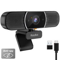 Webcam RayBit 2K HD USB C com microfone e alto-falante e capa de privacidade Webcam RayBit 2K HD USB C com microfone e alto-falante e capa de privacidade