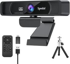 Webcam Spedal 4K UHD com microfones duplos de redução de ruído AI Webcam Spedal 4K UHD com microfones duplos de redução de ruído AI
