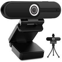 Webcam UHD 4K com microfone: câmera web USB de 8 MP com obturador e tripé de privacidade, webcams externas de streaming Webcam Pro, câmera de PC com redução de ruído de microfone para laptop Windows Mac OS