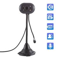 Webcam USB 2.0 de 5,0 megapixels sem driver com microfone e 4 LEDs