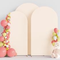 Wedding Arch Cover Wokceer, conjunto de 3 elastanos, bege, 2-2,2 m