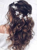Wedding Hair Vine Unicra Bride Silver Flower Crystal Bead Wedding Hair Vine Unicra Bride Silver Flower Crystal Bead