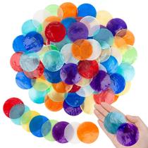 WedoSoy 100 unidades de conchas de capiz arco-íris de 5 cm com 2 furos