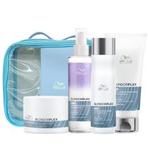 Wella BlondorPlex Care Line Kit Completo Shampoo 250ml + Condicionador 200ml + Máscara 150ml + Leave-in 145ml + Necessaire