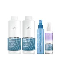 Wella BlondorPlex Care Line Sh 1000ml + Cond 1000ml + Leave-in 145ml + Shine 200ml