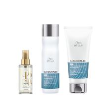 Wella BlondorPlex Care Line Sh 250ml + Cond 200ml + Óleo Light 100ml