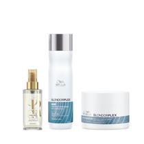 Wella BlondorPlex Care Line Sh 250ml + Masc 150ml + Óleo Light 100ml