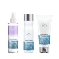 Wella BlondorPlex Shampoo Fortificante 250ml + Condicionador 200ml + Leave-in de Proteção Antifrizz 145ml Wella BlondorPlex Shampoo Fortificante 250ml + Condicionador 200ml + Leave-in de Proteção Antifrizz 145ml
