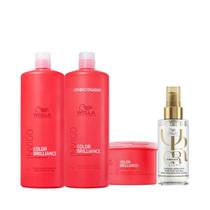 Wella Brilliance Sh 1000ml + Cond 1000ml + Masc 500ml + Oleo Light 100ml