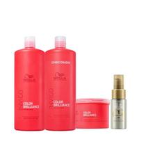 Wella Brilliance Sh 1000ml + Cond 1000ml + Masc 500ml + Oleo Light 30ml