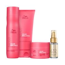 Wella Brilliance Sh 250ml + Cond 200ml + Masc 150ml + Oleo 30ml