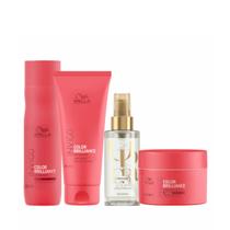 Wella Brilliance Sh 250ml + Cond 200ml + Masc 150ml + Oleo Light 100ml