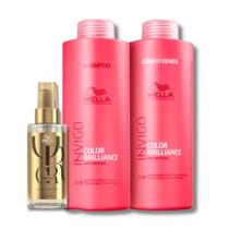 Wella Color Brilliance Shampoo 1000ml + Condicionador 1000ml + Óleo 100ml