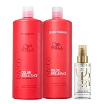 Wella Color Brilliance Shampoo 1000ml + Condicionador 1000ml + Óleo Light 100ml