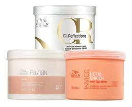 Wella - Cronograma - Kit Mascara Nutri Enrich 500 Ml + Mascara Fusion500 Ml + Mascara Oil Reflections500 Ml