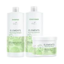Wella Elements Shampoo 1000ml, Condicionador 1000ml e Máscara 500ml