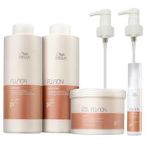 Wella Fusion Shampoo 1000ml + Condicionador 1000ml + Máscara 500ml + Intense Repair 70ml + Válvulas Pump