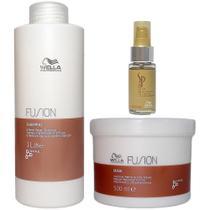 Wella Fusion Shampoo 1000Ml + Máscara 500Ml + Óleo Sp 30Ml