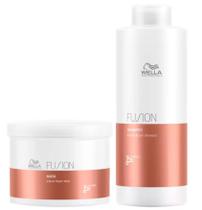 Wella fusion shampoo 1000ml + máscara 500ml