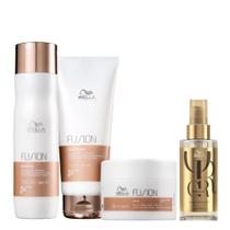 Wella Fusion Shampoo 250ml + Condicionador 200ml + Máscara 150ml + Óleo 100ml