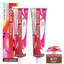 Wella Kit 2 Color Touch Tonalizante 4/77 Castanho Médio Marrom Intenso 60g