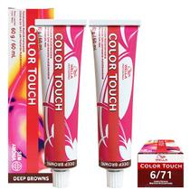 Wella Kit 2 Color Touch Tonalizante 6/71 Louro Escuro Marrom Acinzentado 60g