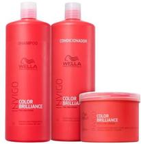 Wella kit brilliance shampoo 1l+condicionador1l+mascara 500g