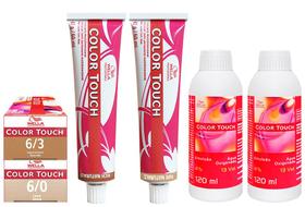 Wella Kit c/2 Color Touch Tonalizante 6/0 Louro Escuro e 6/3 Louro Escuro Dourado 60g + 2 Emulsão 13v 120 ml