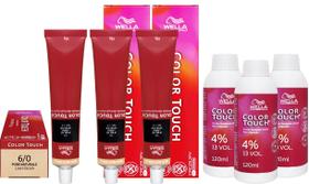 Wella Kit c/3 Color Touch Tonalizante 6/0 Louro Escuro 60g + 3 Emulsão 13v 120 ml