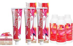 Wella Kit c/3 Color Touch Tonalizante 7/0 Louro Médio 60g + 3 Emulsão 13v 120 ml