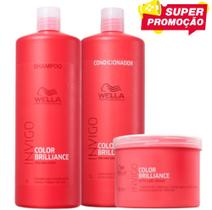 Wella Kit Color Brilliance Shampoo 1L+Condicionador 1L+Mascara 500ML