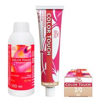 Wella Kit Color Touch Tonalizante 3/0 Castanho Escuro 60g + Emulsão 13v 120 ml