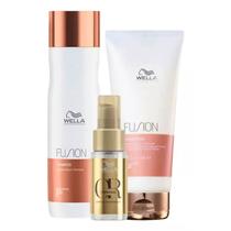 Wella Kit Fusion + Oil Reflections Trio (3 Produtos) Wella Kit Fusion + Oil Reflections Trio (3 Produtos)