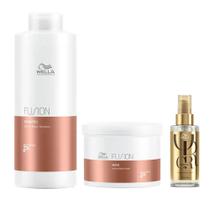 Wella Professionals Fusion Kit Shampoo + Máscara + Óleo Smoothening Wella Professionals Fusion Kit Shampoo + Máscara + Óleo Smoothening