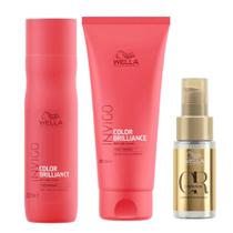 Wella Professionals Invigo Color Brilliance Kit Shampoo + Condicionador + Óleo Smoothening
