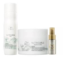 Wella Professionals Nutricurls Shampoo 250ml+Máscara Capilar 150ml+Oil Reflections Light 30ml Wella Professionals Nutricurls Shampoo 250ml+Máscara Capilar 150ml+Oil Reflections Light 30ml