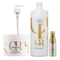 Wella Professionals Oil Reflections - Kit Shampoo 1L + Máscara 500ml + Óleo Light 30ml + Válvula Pump