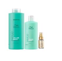 Wella Professionals Volume Booster - Shampoo 1L +Condicionador 500ml+Oil Reflections 30ml