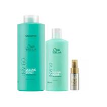 Wella Professionals Volume Booster - Shampoo 1L +Condicionador 500ml+Oil Reflections Ligth 30ml