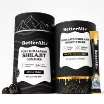 Wellness Better Alt Ultimate Power Up Duo Shilajit Gummies + Shilajit Gold+Honey Sticks, pacote de 1 mês Wellness Better Alt Ultimate Power Up Duo Shilajit Gummies + Shilajit Gold+Honey Sticks, pacote de 1 mês